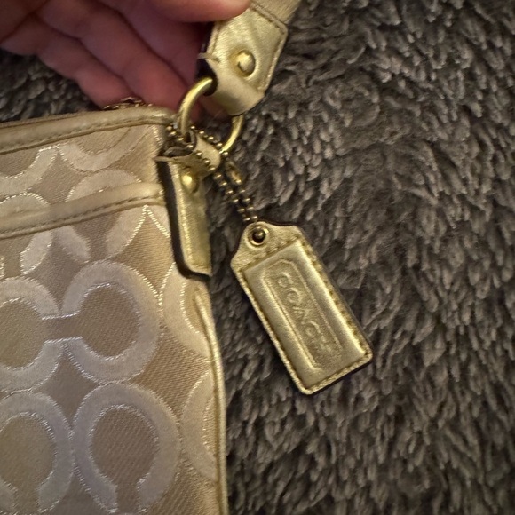COACH Y2K Julia Gold Canvas Crossbody - Picture 9 of 14
